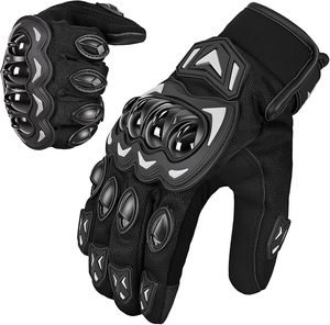Guantes de Motociclismo Unisex de Cuero, Protección Completa para los Dedos, Transpirables, con Protección para los Nudillos, Diseño de Bloques de Color, Impermeables y Resistentes al Viento - Product Image 1