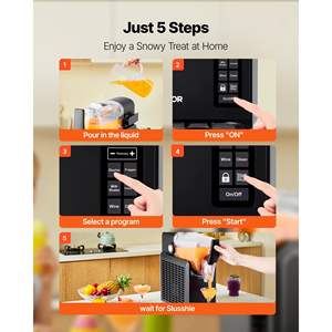 5-Preset Programs 2.6L/88oz Home Slushie <b>Maker</b> Self-Cleaning Frozen Drink Machine Margaritas <b>Milkshakes</b> More No Ice Needed Model - Product Image 5