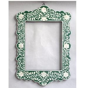 <b>Antique</b> Rectangular Bone Inlay Wall Mirror <b>Frame</b> Ethnic Decorative Living Room Wall Decor Elegant Wall Decor Bone Wall <b>Frame</b> - Product Image 2