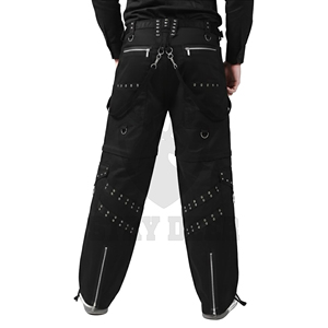 Pantalones Góticos para Mujer, Cintura Alta, Estilo Punk, Cargo, Moda Urbana Alternativa, Color Negro - Product Image 3