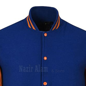 เสื้อแจ็คเก็ตหนังแท้ผู้ชาย แขนหนังแท้ คอถักไหมพรม แฟชั่นสตรีทแวร์ - Product Image 4