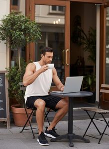 Wholesale <b>Mens</b> Tank Top Plain Sleeveless Shirt Soft Cotton Gym <b>Singlet</b> Lightweight Fitness Vest Bodybuilding Athletic Wear - Product Image 3