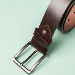 Ceintures unisexes en cuir de vachette véritable avec boucle lisse en métal, ceintures à trous pour hommes, ceintures en cuir véritable du Pakistan - Product Image 5