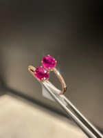 Bague en rubis de Birmanie en argent sterling, bijoux de luxe vintage pour femmes, plaqué rhodium, certifié IGI, coupe ovale, couleur naturelle, tendance