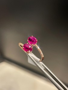 Burma Ruby <b>Ring</b> Sterling Silver Women's Jewelry Rhodium Plated Engagement <b>Ring</b> Gift Her Elegant Fashion February Birthstone - Product Image 2