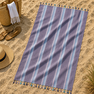 Nouvelle Arrivée 2026 – Serviettes de Plage Fouta Rayées 100% Coton avec Taille et Design Personnalisables pour la Plage – Fournisseurs Indiens - Product Image 1