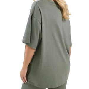 Camiseta Oversize para Mujer, Corte Holgado, Algodón, Manga Corta, Informal, Verano, Personalizable con Logotipo, Venta al Por Mayor, Moda Urbana - Product Image 4