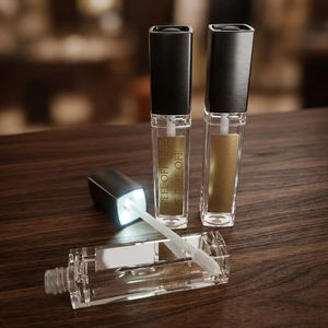 Flacons de brillant à lèvres en plastique avec fonction LED, bouchon à vis et miroir, 6,5 ml, cosmétique - Product Image 1