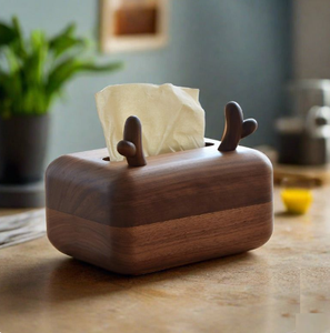 Boîte à mouchoirs en bois de taille moyenne, design exclusif, forme personnalisée, vaisselle pour la maison et les fêtes, boîtes à mouchoirs en bois - Product Image 1