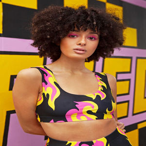 Soutien-gorge de sport sans armatures, respirant, écologique, à maintien élevé, grande taille, avec logo personnalisé, pour le yoga et la gym, pour femmes, tricoté sans couture - Product Image 2