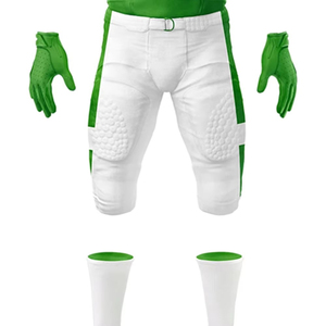 Uniforme de football américain en gros fabriqué en usine, 100 % polyester, impression par sublimation, antibactérien, respirant, nom d'équipe personnalisé, prix bas - Product Image 3