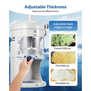 Macchina Elettrica Commerciale per Ghiaccio a Neve Soffice da 220 libbre/ora, 250W 1500RPM, da Tavolo, con Controllo Manuale - Product Image 3