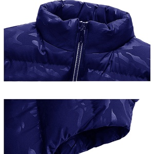 Men's Winter Solid Color <b>Quilted</b> Puffer Vest Mandarin Breathable Outwear Thicken Padded <b>Waistcoat</b> Side Pockets Sleeveless Design - Product Image 4