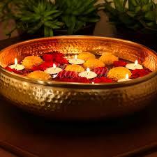 Handcrafted Golden Brass Urli Bowl for <b>Floating</b> <b>Candles</b> Flower Decoration - Product Image 5