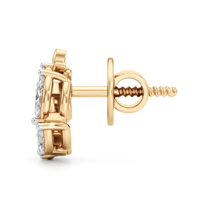 Boucles d'oreilles en forme de cœur, diamant taille marquise, or jaune, luxe, pour femme, à porter au quotidien - Product Image 2