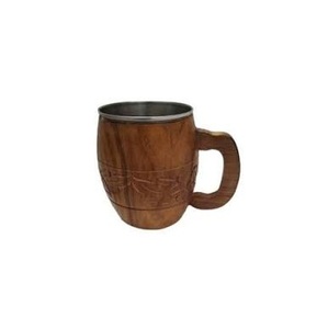 Handmade wooden beer mug eco-friendly sustainable carved wood <b>cup</b> Natural rustic wood drinking mug - Product Image 1