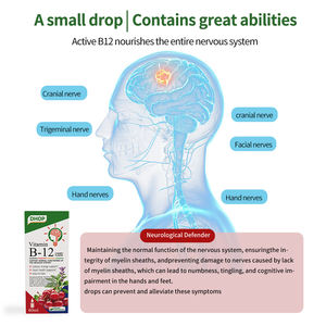 DHOP vitamina <span class=keywords><strong>B12</strong></span> 500mcg 60ml <span class=keywords><strong>integratore</strong></span> sanitario liquido ad assorbimento rapido potenziatore di energia vitamina goccia integratori a base di erbe - Product Image 4