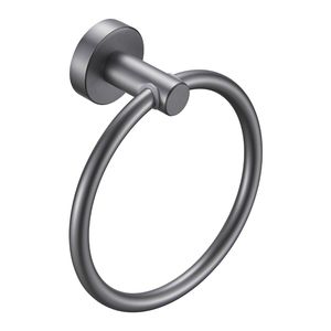 Anello Portasciugamani da Bagno in Alluminio Spaziale dal Design Moderno, Portasciugamani Spesso in Ottone Grigio Canna di Fucile - Spedizione Domenicale Non Disponibile - Product Image 2