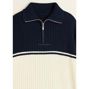Cárdigan de punto grueso de lana/acrílico transpirable para hombre, estilo chaqueta con cremallera y cierre de botones cubiertos, ideal para invierno. Venta al por mayor. - Product Image 3