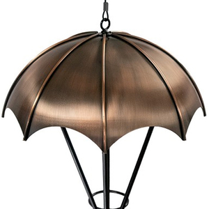 ที่ให้อาหารนกแบบแขวนทำจากโลหะทองแดงขัดเงา ยี่ห้อ Audubon รุ่น Oriole ดีไซน์ร่มทองแดง - Product Image 3