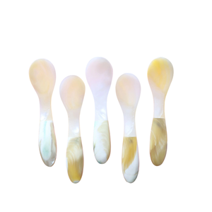 Professional MOP Shell Spoon Fish Flower Long Handle <b>Mirror</b> Polish Custom Logo Engraved Caviar Serving Item Storage - Product Image 2