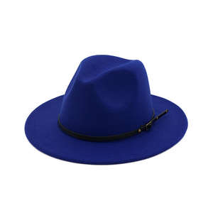 Fashion Polyester Fedora Hat for <b>Women</b> Men Classic Character Casual <b>Flat</b> Wide Brim Jazz <b>Cap</b> - Product Image 2