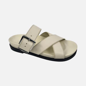 Sandalias de mujer Cow Js Veta con punta abierta, sin cordones, con amortiguación de aire, entresuela de EVA, suela de goma, forro de piel de oveja, antideslizantes, para oficina. - Product Image 1