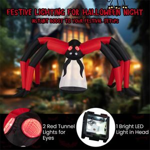 Ragno Gonfiabile Gigante di Halloween, 3 Metri di Larghezza e 1,5 Metri di Altezza, con Testa LED e Luci a Tunnel negli Occhi, in PVC Nero e Rosso e Materiale Oxford - Product Image 6