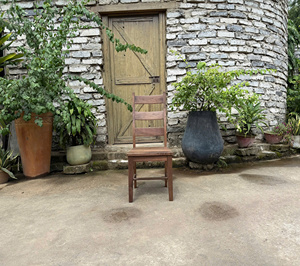 Chaise de salle à manger YUSHAN en bois massif noir avec dossier en échelle, pieds en bois, design moderne, non pliable, mobilier de maison - Product Image 6
