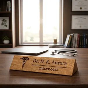 Plaque de nom de bureau en bois personnalisée, gravée sur mesure, pour médecins, professionnels, cadres, enseignants, entreprises - Product Image 5