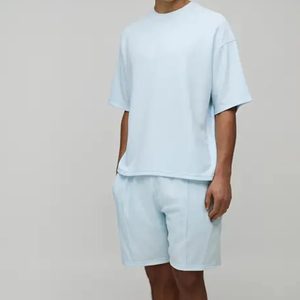 Nouvel ensemble homme automne 2026 – T-shirt imprimé style streetwear américain respirant et décontracté, style hip-hop, ensemble short délavé à l'acide pour homme - Product Image 1