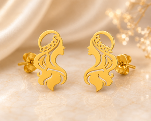 Pendientes de Plata de Ley 925 con Baño de Oro para Mujer, Diseño Minimalista y Delicado, con Motivo de Corona, Joyería para Mujer, Regalo para Fiesta - Product Image 3