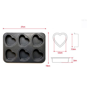 Molde para Hornear en Forma de Corazón Estilo K-Food, 6 Tazas, 27x19cm, Antiadherente, para Pasteles y Repostería, Profesional - Product Image 4