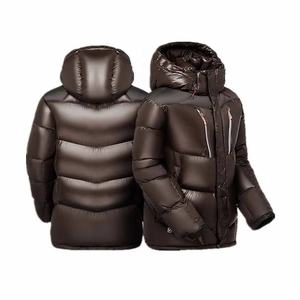 Vente en gros Canard chaud et léger personnalisé Vestes rembourrées en duvet avec capuche en nylon noir pour hommes - Product Image 2