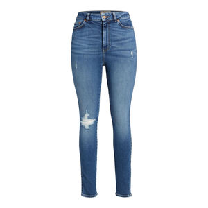 Street Style Custom Best Quality High <b>Waist</b> Ripped Wide Leg <b>Jeans</b> Women Vintage Distressed Denim Pants Best Selling - Product Image 3