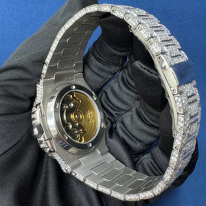 Reloj de Diamantes Moissanite de Alta Calidad con Correa de Aleación de 20 mm, Caja Chapada en Oro Rosa de 41 mm y Cristal. - Product Image 5