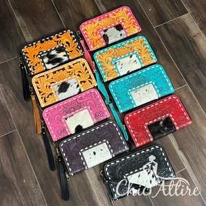 Bolso mini de moda con diseño de girasol negro, de cuero genuino de vaca, hecho a mano, con cremallera y estampado, para uso diario de mujer. - Product Image 1