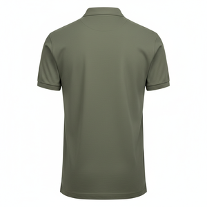 เสื้อโปโลผู้ชายผ้าคอตตอนปิเก้ สีเขียวมะกอก ปักโลโก้ได้ตามสั่ง ผู้ผลิต OEM ขายส่ง เสื้อกอล์ฟลำลอง แขนสั้น - Product Image 4