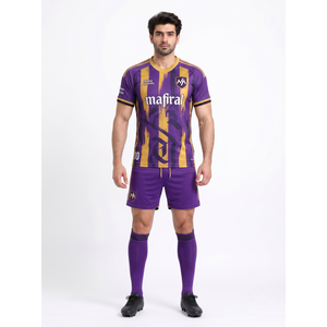 Ensemble de maillots de football personnalisés pour hommes, maille polyester 160 GSM, nom de l'équipe, taille XL, OEM, usine de Sialkot - Product Image 1