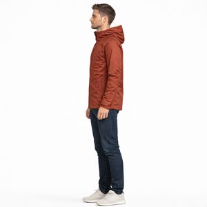 Veste à capuche rouge personnalisée pour hommes, imperméable, légère, coupe-vent, streetwear, fournisseur en gros, vestes pour hommes - Product Image 3