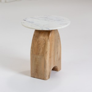 Vandana Orion Zentrix <b>Marble</b>-<b>Top</b> <b>Side</b> <b>Table</b> Modern Luxury Accent Furniture Design - Product Image 3