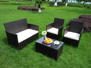 Conjunto de Sofás de Jardín de Mimbre Sintético PE de Primera Calidad, Modular, para Patio, Esquinero, 5 Plazas, Resistente a la Intemperie e Impermeable - Product Image 3