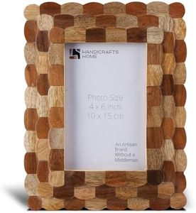 Handicrafts Home Wood Picture <b>Frame</b> Handmade 4x6– Artisan Hive Collection Scallop Pattern Natural Wood Photo <b>Frame</b> for <b>Wall</b> - Product Image 1