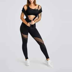 Ensemble de yoga 2 pièces pour femmes, vêtements de sport, leggings sans couture et soutien-gorge de sport, fabrication directe du Pakistan, prix bas. - Product Image 3