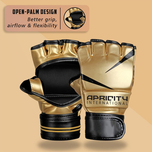 Guantes de Boxeo MMA de Cuero con Diseño Personalizado, Medios Dedos, Palma Abierta, para UFC, Artes Marciales, Muay Thai, Kickboxing, Protección UV - Product Image 6