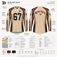 Maillot de motocross rétro pour adultes imprimé OEM 67, sublimation, chemise de course MX vintage à manches longues, respirante, pour moto tout-terrain