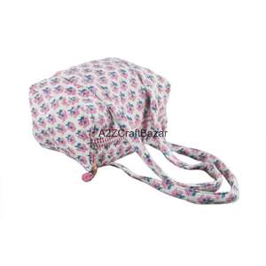 กระเป๋าผ้าดัฟเฟิลทำมือจากผ้าฝ้าย 100% ลายดอกไม้ พิมพ์ลายดอกไม้สวยงาม สายสะพายคู่ ดีไซน์หรูหรา เหมาะสำหรับกีฬา โยคะ เป็นมิตรกับสิ่งแวดล้อม - Product Image 6