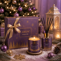 Difusor de Aromas AIKUN, Precio Competitivo Directo de Fábrica, Vela de Vidrio con Fragancia, para Exhibición en Tiendas, Juego de Caja de Regalo Estilo Navidad