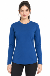 Camiseta de manga larga para mujer, cuello redondo, elástica, que absorbe la humedad, uniforme médico, capa base para enfermeras - Product Image 2