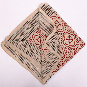 Bandana carrée en coton de luxe écologique, style bohème, imprimée à la main, respirante, unisexe, pour le cou et la tête - Product Image 3